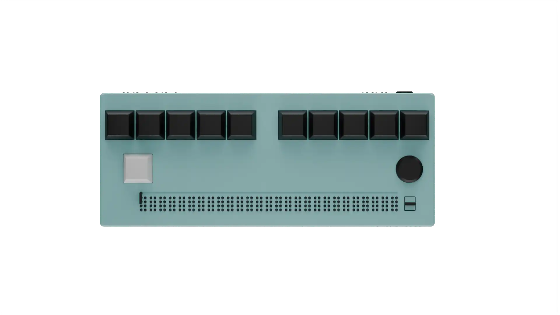 The front of the braille display.